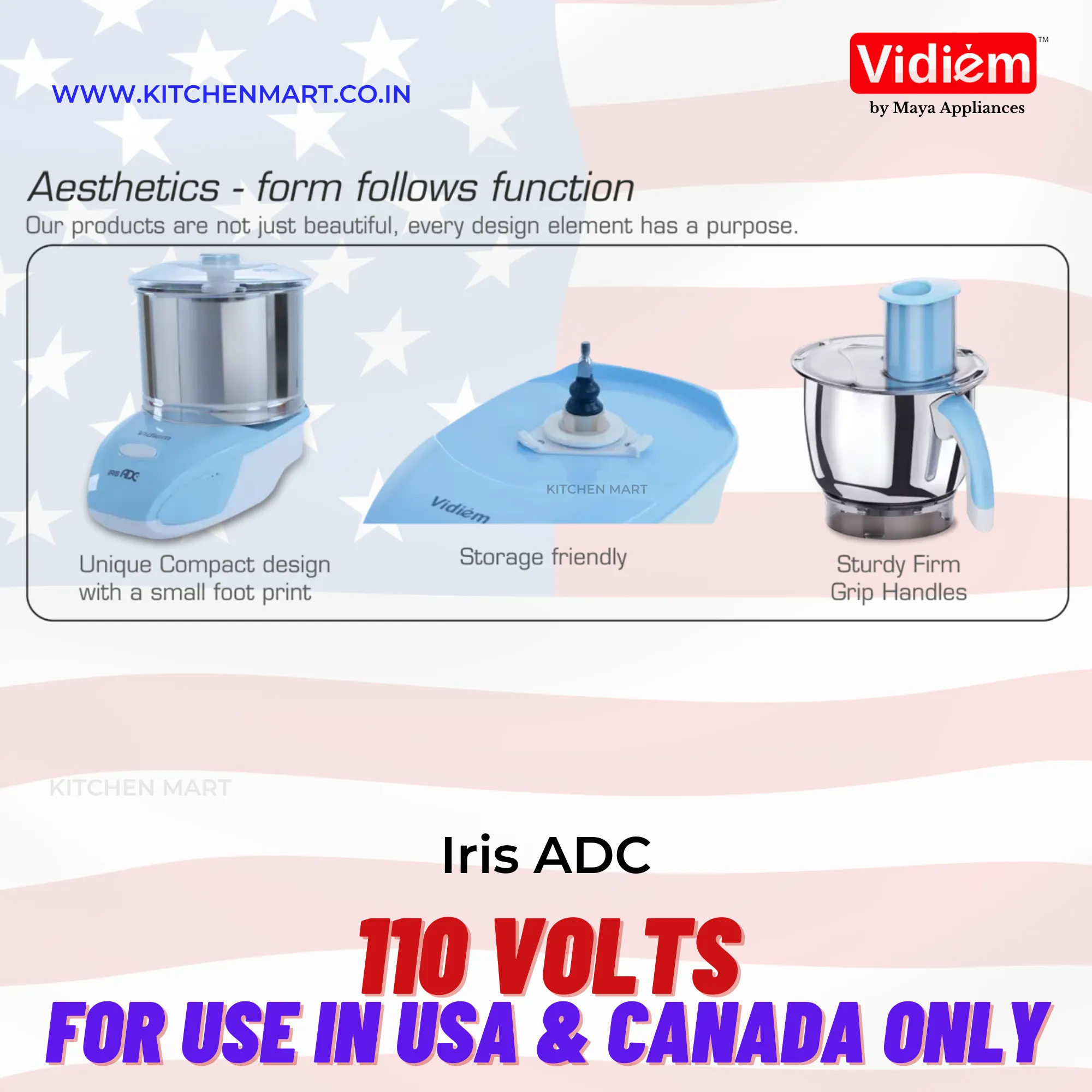 VIDIEM IRIS ADC WITH FOOD PROCESSOR - 110 V