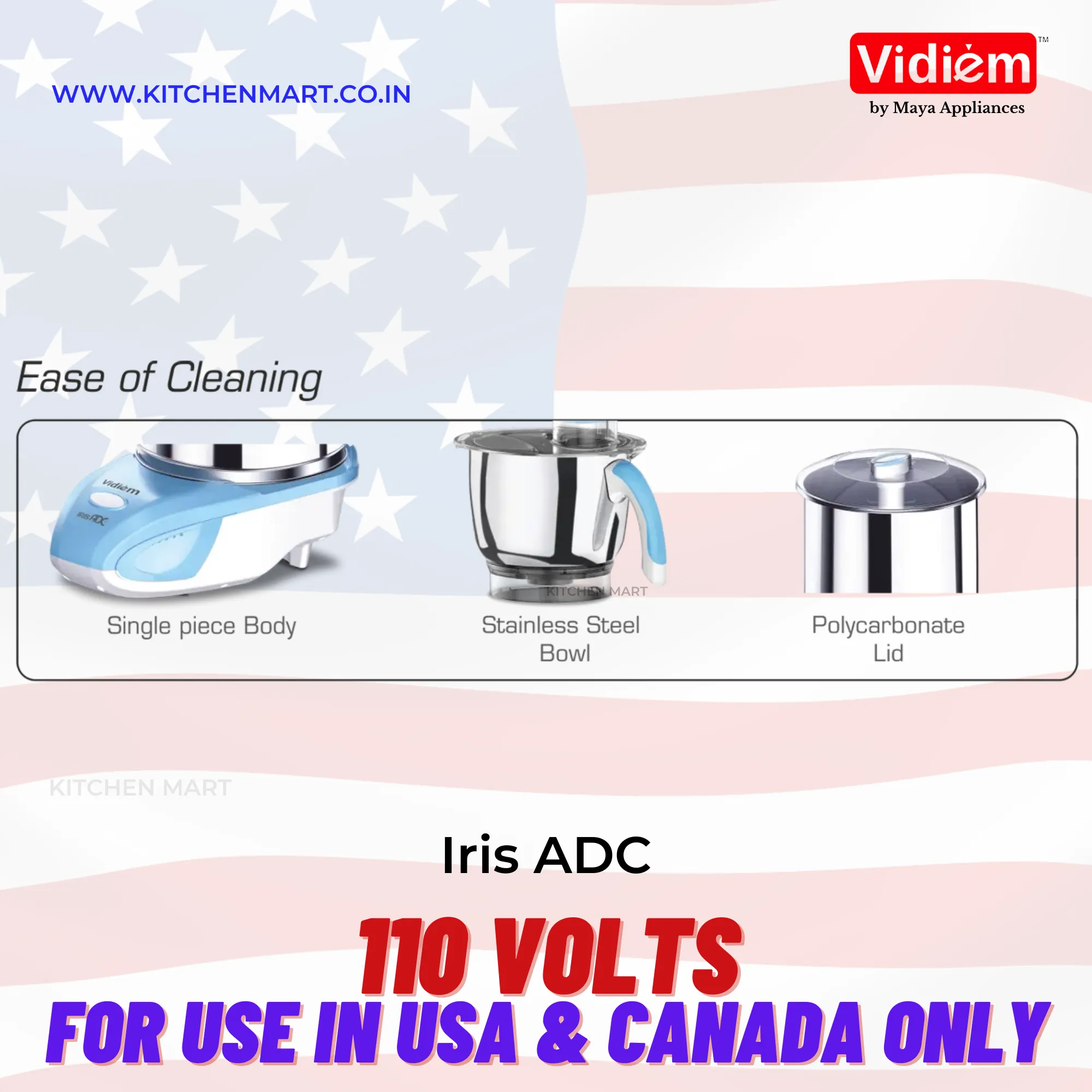 VIDIEM IRIS ADC WITH FOOD PROCESSOR - 110 V