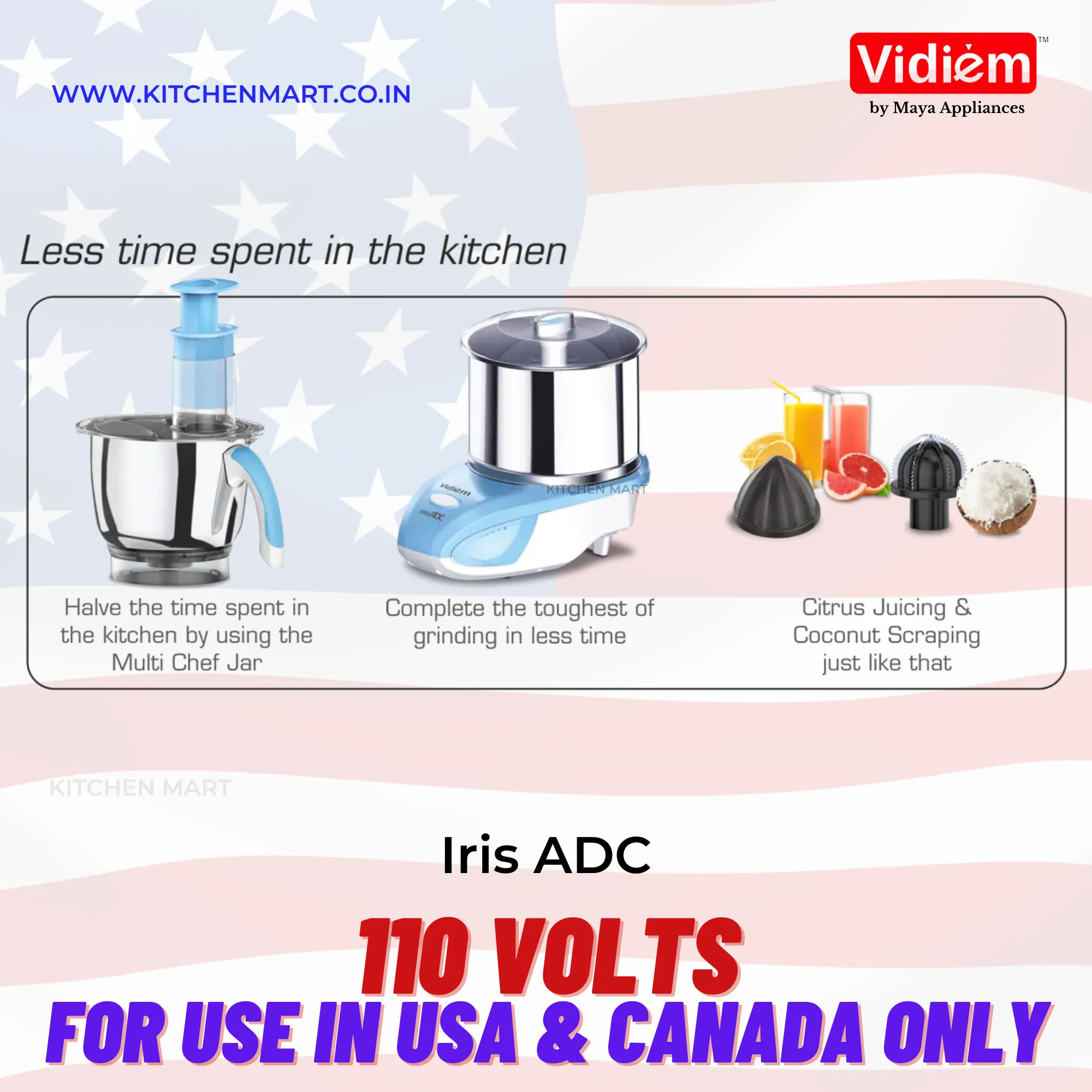 VIDIEM IRIS ADC WITH FOOD PROCESSOR - 110 V