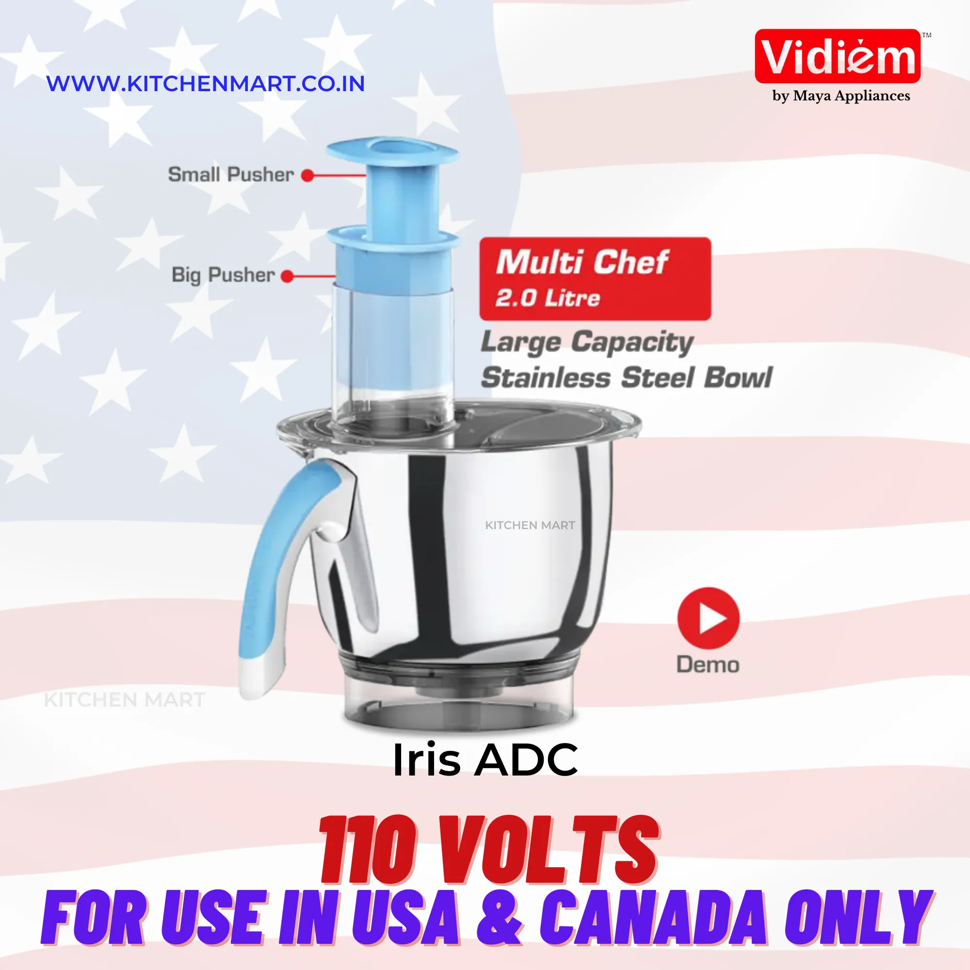 VIDIEM IRIS ADC WITH FOOD PROCESSOR - 110 V