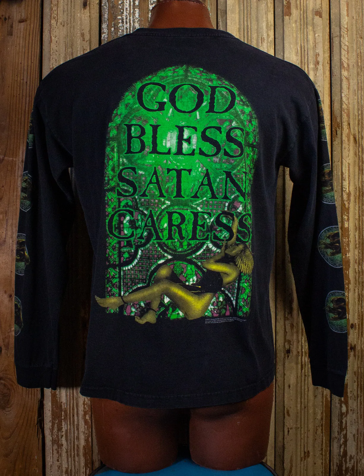 Vintage Cradle of Filth Concert T Shirt God Bless Satan Cares 2001 Large