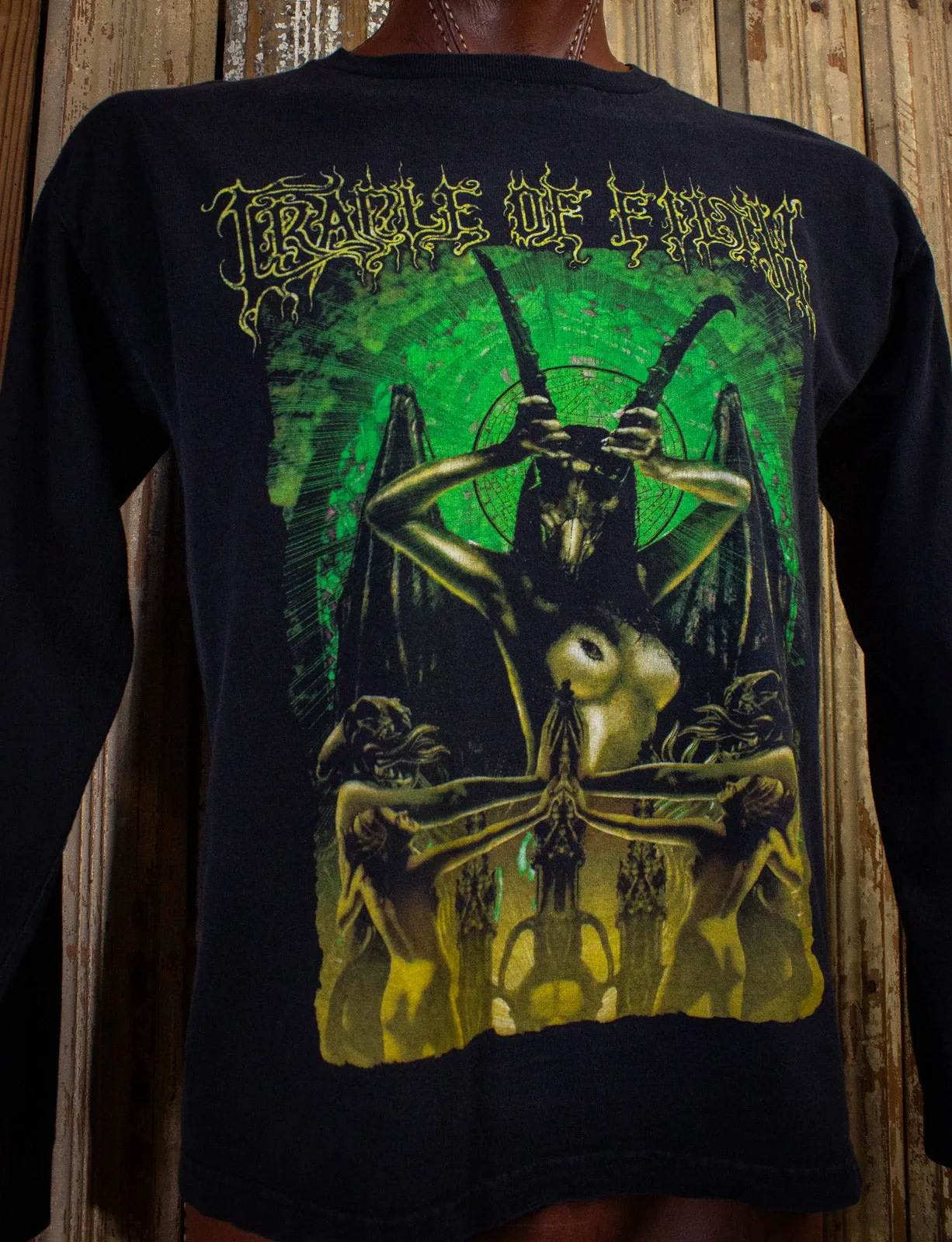 Vintage Cradle of Filth Concert T Shirt God Bless Satan Cares 2001 Large