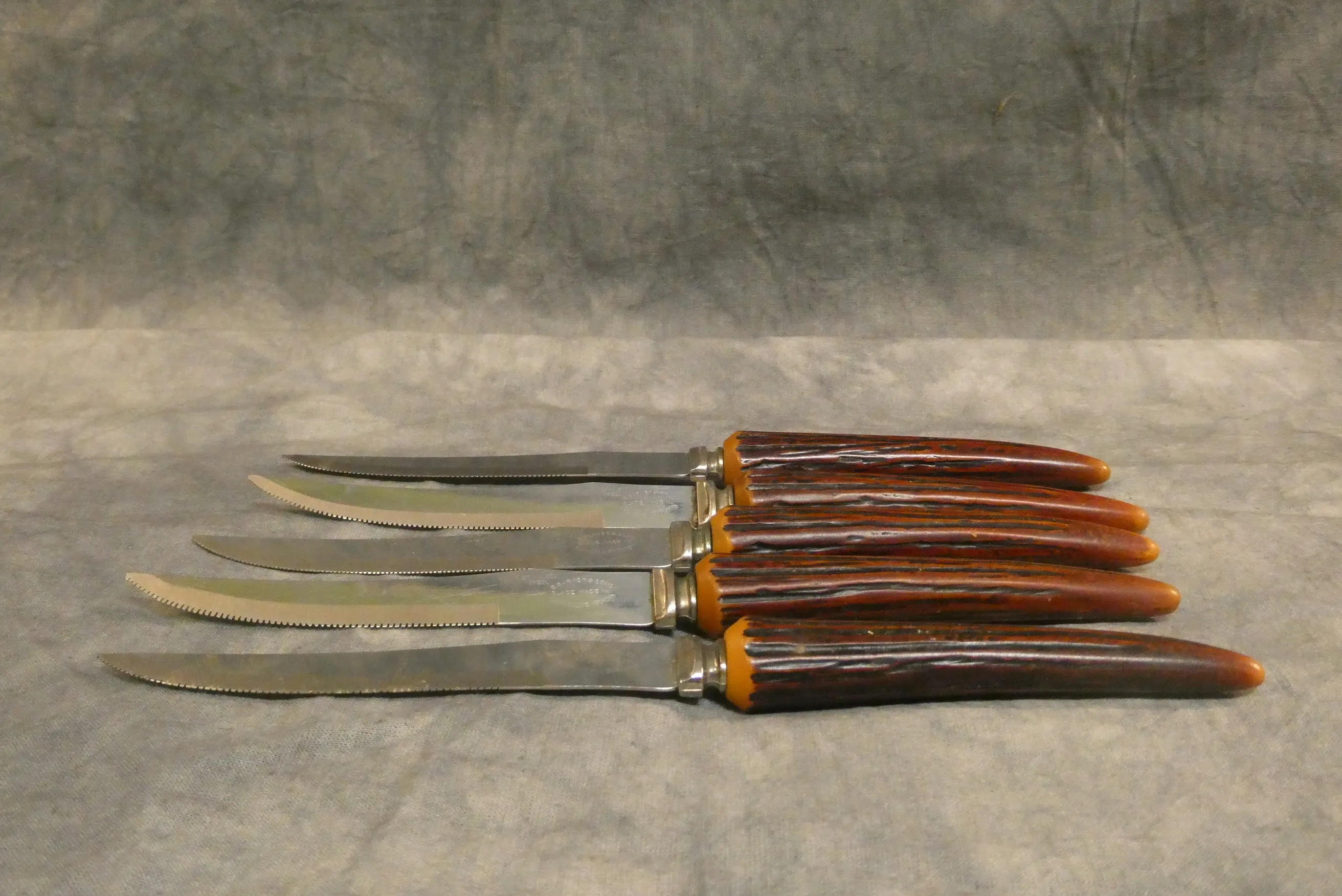 Vintage E. Parker & Sons Antler Knives  - Set of 5