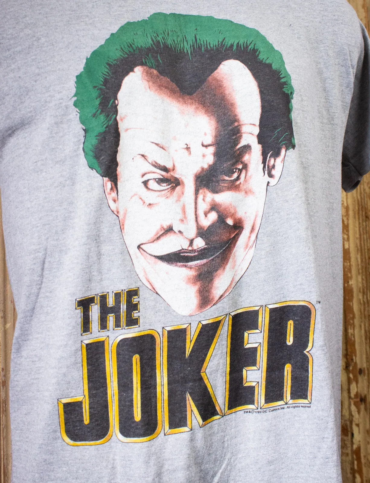 Vintage The Joker Batman Graphic T Shirt 1998 Grey XL