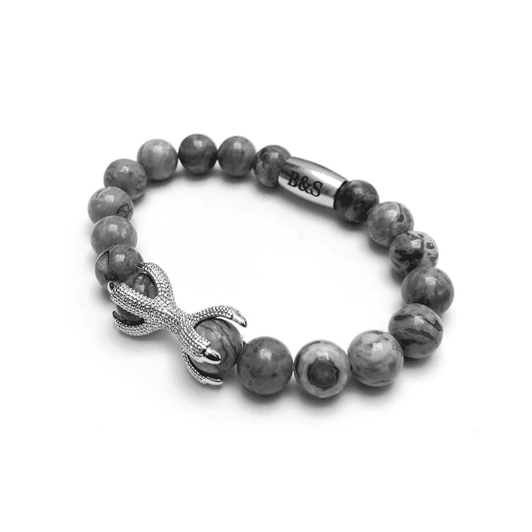 White Gold Viking & Grey Stones