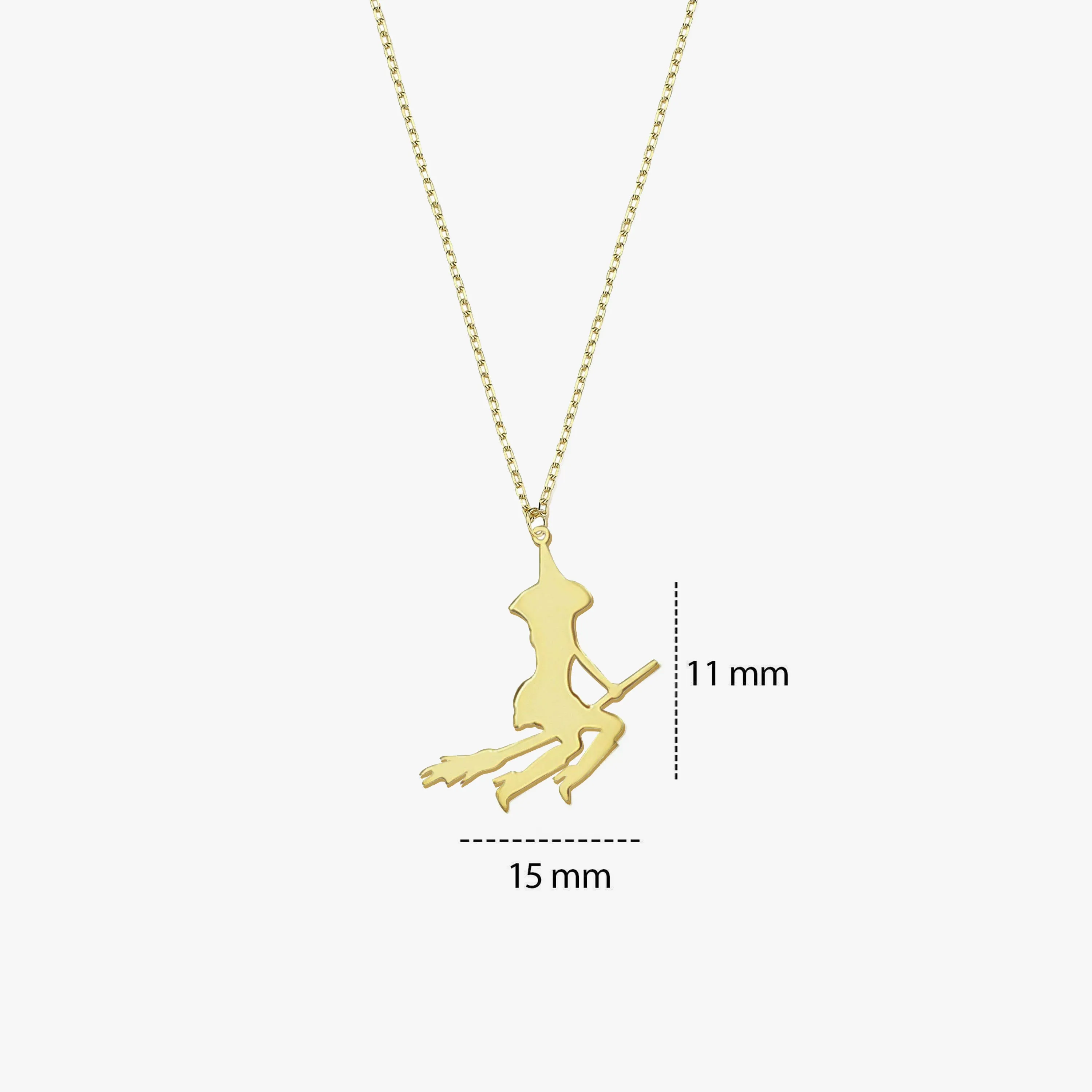 Witch Necklace  | 14K Solid Gold