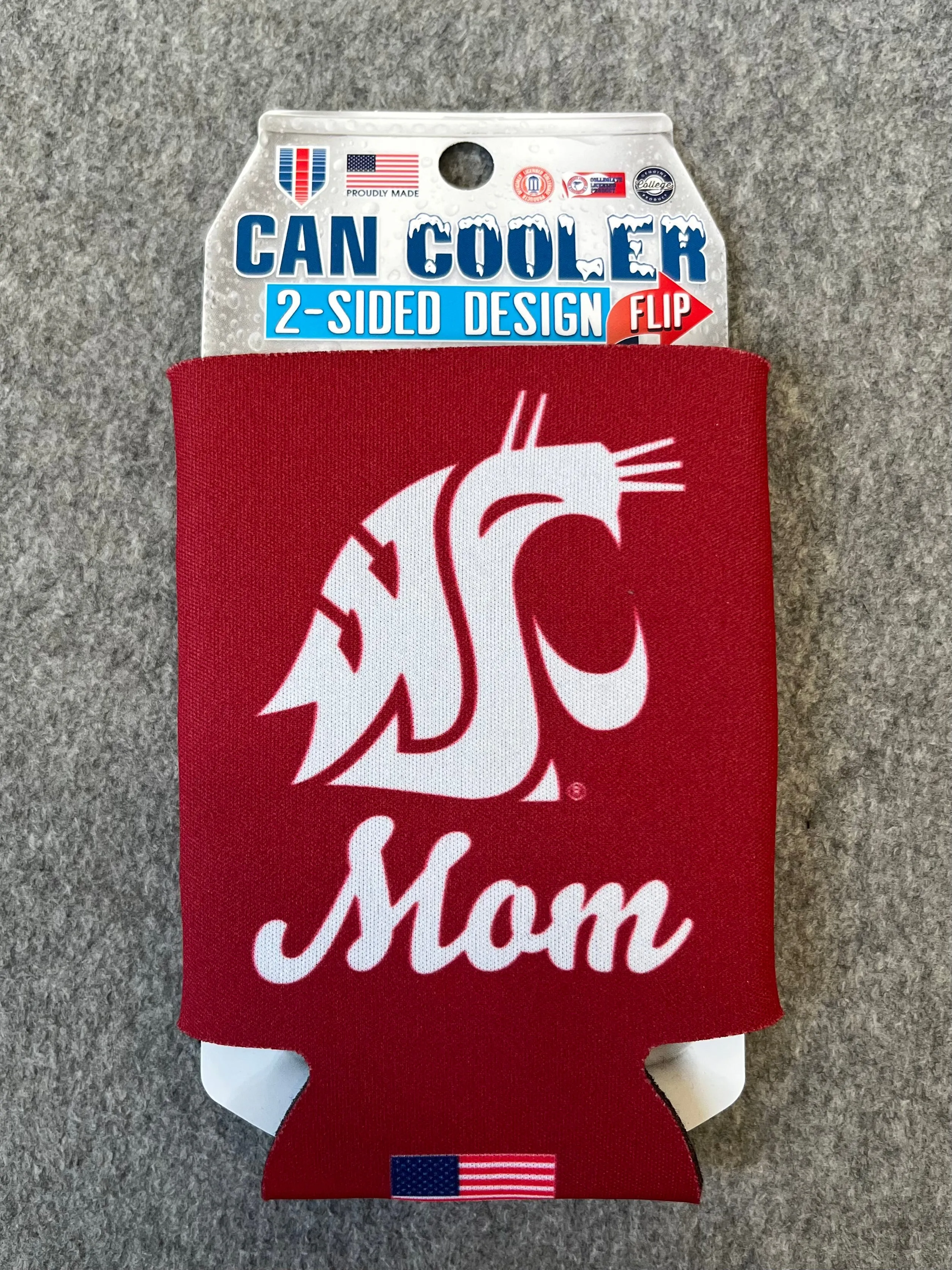 WSU Mom Can Koozie 12 oz